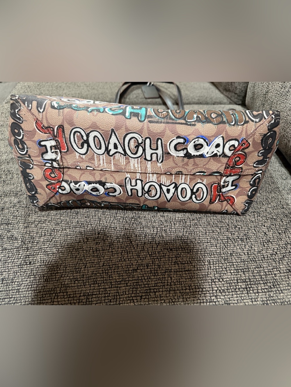 Coach Brown Multicolor Logo Tote with Leather Handles NWOT - Picture 5 of 5